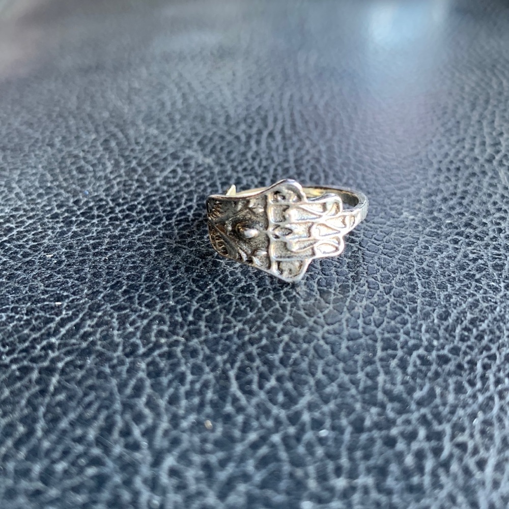 Hamsa Hand Silver Metal Ring